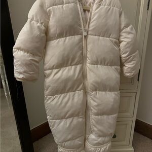 Gap Kids Cream Puffer bunting snow suit